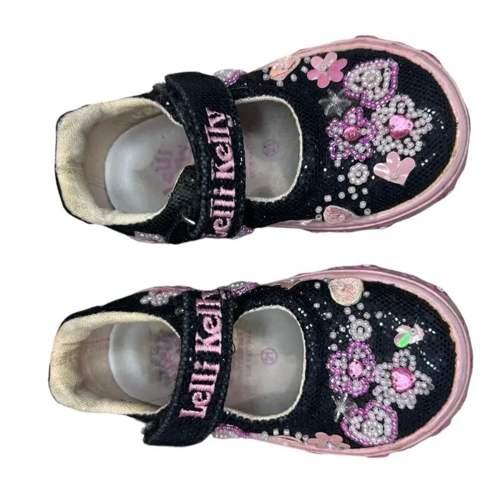Lelli Kelly Toddler Shoes Mary Jane Black Sequin Beaded Size 21